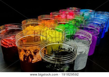 ink or paint for printing on fabric there are several types. The ink used for printing on dark fabric always use plastisol ink. it useful for white fabric too