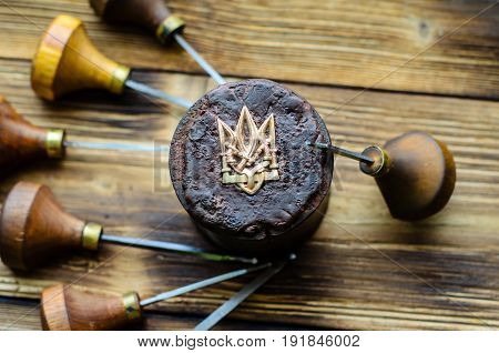 Gravers And Trident On A Jeweller Workplace