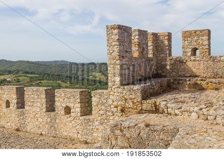 Castle Stone Wall In Santiago Do Cacem