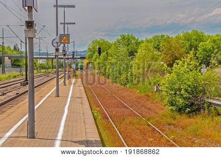 a train station on a sunny summer day in Germany