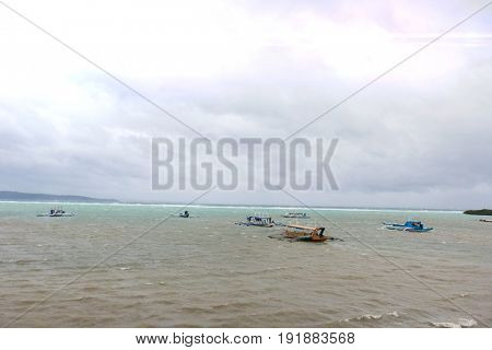 Tourboats in Boracay; Philippines