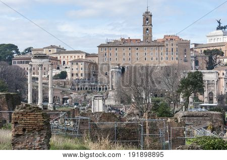 Views of Roman Forum, in  Rome, Italy