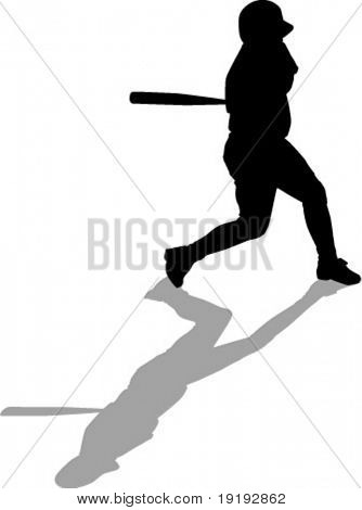 baseball spelare siluett