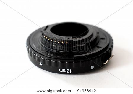 Macro Extension Tubes, Macrorings For Slr Camera Isolated On White Background