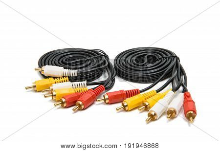 Video Audio connectors isolated on white background