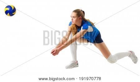 Young woman volleyball player (ver with ball)