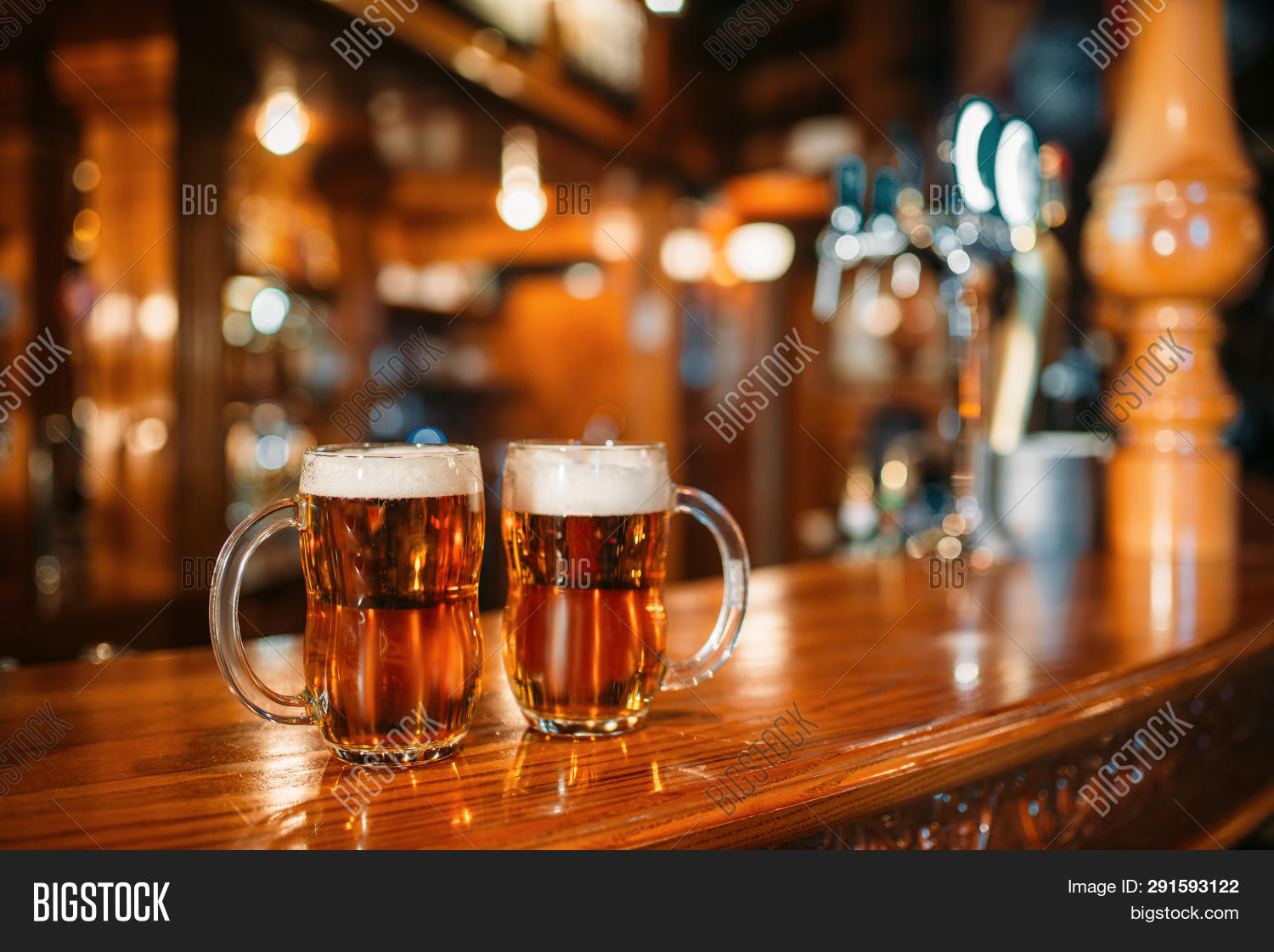 Two Beer Mugs On Image & Photo (Free Trial) Bigstock