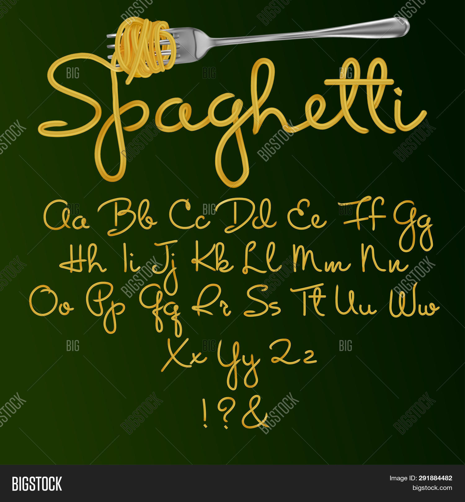 Font Spaghetti. Image & Photo (Free Trial) Bigstock