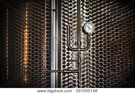 Gauge Tube Pressure Pipe Background Silo Steampunk Texture Winery .