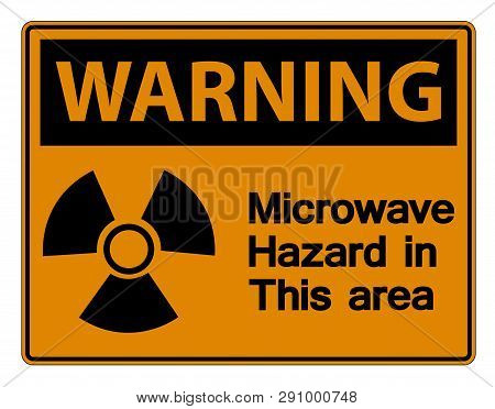 Wirning Microwave Hazard Sign On White Background