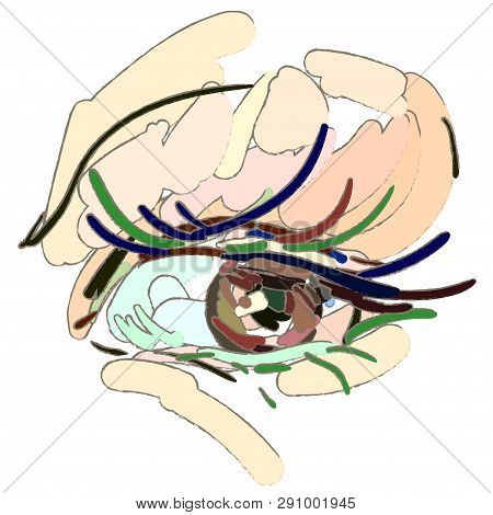 Eye Makeup. The Art Style, Brush Strokes.