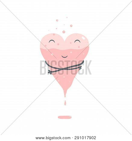 Heart Character Simple Print Design Higging Itself.