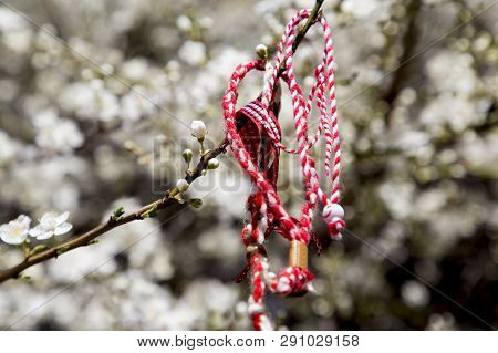 Martenitsa Traditionally For Bulgarians Is Attached To A Blooming Orchard.