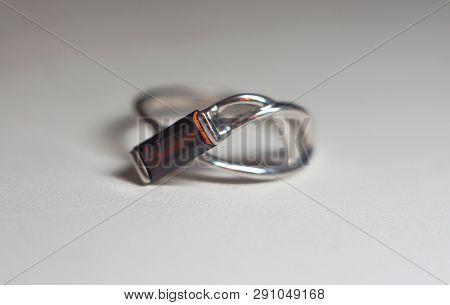 Silver Ring With Pomegranate Close Up, Ring And Rubin