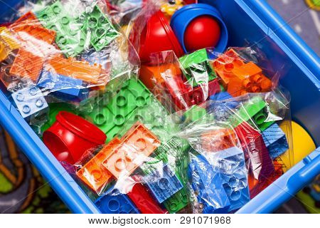 Tambov, Russian Federation - August 21, 2011 New Lego Duplo Education Set With Blocks, Bricks, Basep