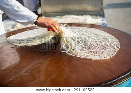 The Making Of Turkish Desert Kadayif Pastry In Display