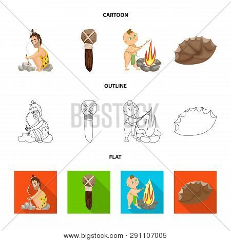 Vector Design Of Evolution  And Prehistory Logo. Set Of Evolution  And Development  Vector Icon For 