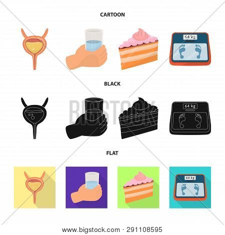 Vector Illustration Of Diet And Treatment  Icon. Set Of Diet And Medicine Stock Vector Illustration.