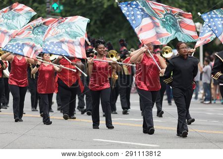 Washington, D.c., Usa - May 28, 2018: The National Memorial Day Parade, The Liberty-eylau High Schoo