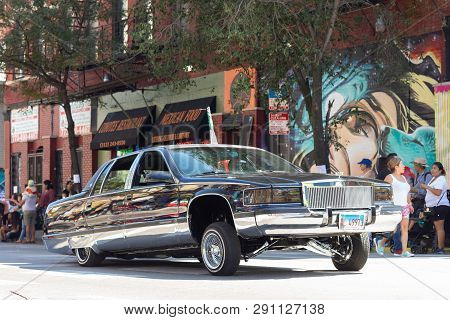 Chicago, Illinois, Usa - September 15, 2018: Pilsen Mexican Independence Day Parade, Cadillac, Fleet