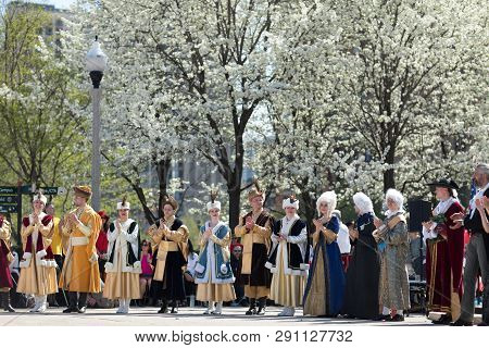 Chicago, Illinois, Usa - May 05, 2018 Members Of Polonia, Polish Folk Song And Dance Ensemble, Weari
