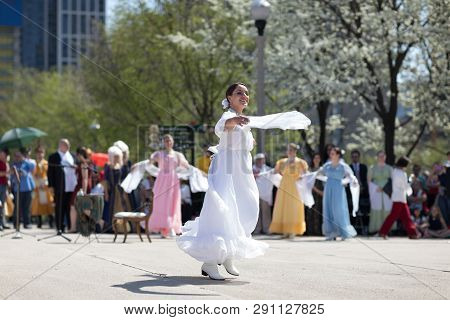 Chicago, Illinois, Usa - May 05, 2018 Members Of Polonia, Polish Folk Song And Dance Ensemble, Weari
