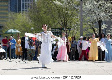 Chicago, Illinois, Usa - May 05, 2018 Members Of Polonia, Polish Folk Song And Dance Ensemble, Weari