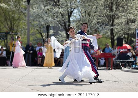 Chicago, Illinois, Usa - May 05, 2018 Members Of Polonia, Polish Folk Song And Dance Ensemble, Weari