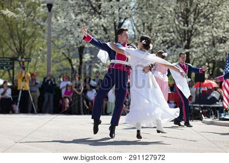 Chicago, Illinois, Usa - May 05, 2018 Members Of Polonia, Polish Folk Song And Dance Ensemble, Weari