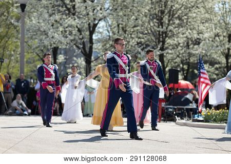 Chicago, Illinois, Usa - May 05, 2018 Members Of Polonia, Polish Folk Song And Dance Ensemble, Weari
