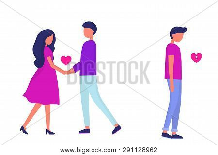 Relationship Problems. Divorce And Treason. Love Triangle. Woman In A Relationship With Another Man.