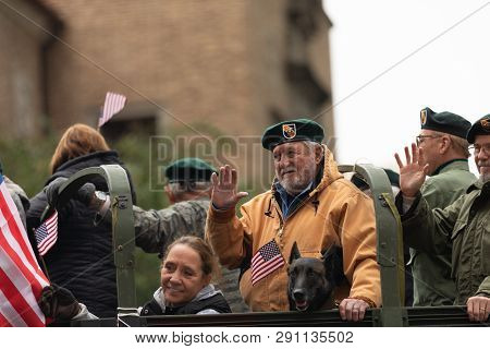 Houston, Texas, Usa - November 11, 2018: The American Heroes Parade, A M939 Series 5-ton 6x6 Truck, 