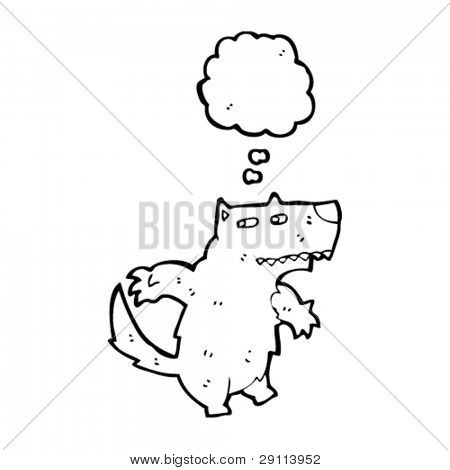 big bad wolf with thought bubble