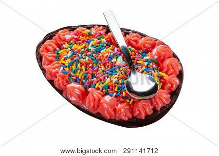 Easter egg eating with spoon