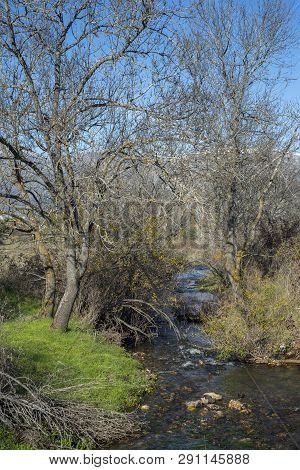 Views Of The Fuentiduena Stream On Its Way Through The City Of Cerceda, In The Province Of Madrid, S