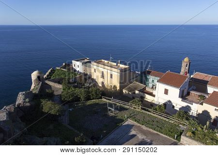 Castelsardo, Italy - January 01, 2019: Beautiful View Of Castelsardo Town In Sardinia, Italy