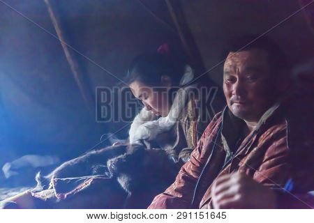Nadym, Russia - August 27, 2018:tundra, The Extreme North, Yamal, The Pasture Of Nenets People, The
