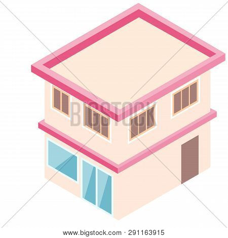 Isometric Building In 3d Flat Style. Vector Illustration For City Map.