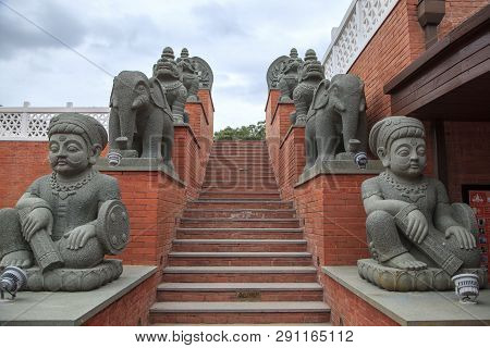 China, Hainan Island, Sanya, - December 1, 2018: Nanshan Buddhist Cultural Park, Editorial.