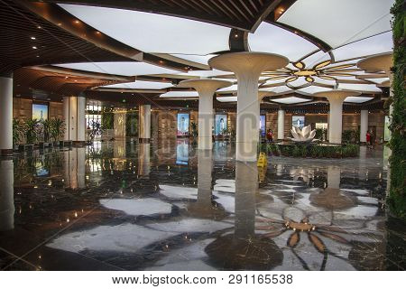 China, Hainan Island, Sanya, - December 1, 2018: Nanshan Buddhist Cultural Park, Editorial.