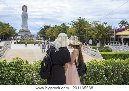 China, Hainan Island, Sanya, - December 1, 2018: Nanshan Buddhist Cultural Park, Editorial.