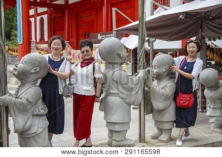 China, Hainan Island, Sanya, - December 1, 2018: Nanshan Buddhist Cultural Park, Editorial.