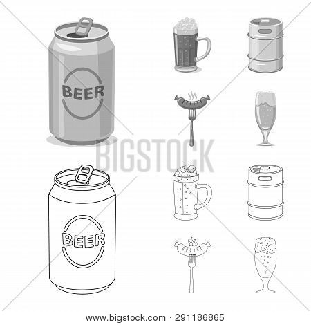 Vector Design Of Pub And Bar Sign. Set Of Pub And Interior Vector Icon For Stock.