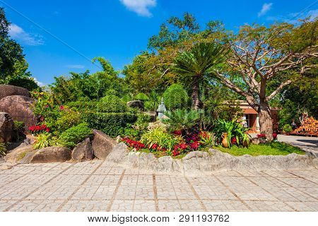 Garden At The Ponagar Or Thap Ba Po Nagar, A Cham Temple Tower Near Nha Trang City In Vietnam