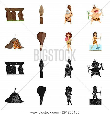 Vector Illustration Of Evolution  And Prehistory Icon. Set Of Evolution  And Development  Vector Ico