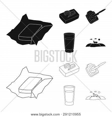 Vector Illustration Of Creamy And Product Logo. Collection Of Creamy And Farm Stock Symbol For Web.