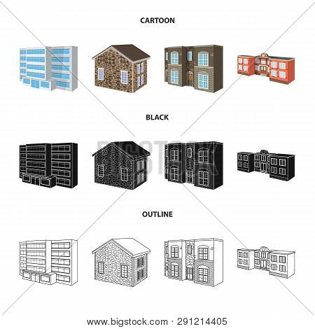 Vector Illustration Of Facade And Housing Icon. Set Of Facade And Infrastructure Vector Icon For Sto