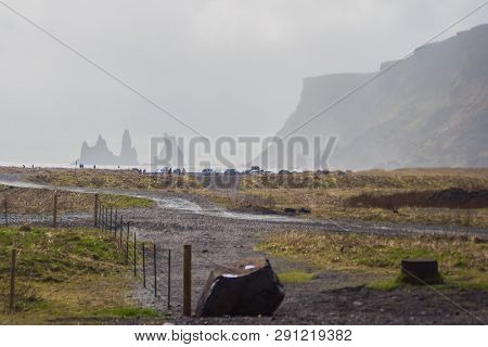 The Rocks In Town Vik, Icaland. Nature Background