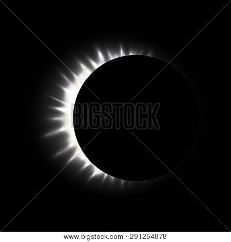 Total Eclipse Of The Sun, Eclipse Background, Vector Illustration