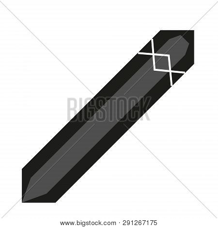 Crystal Flat Illustration On White. Witch And Black Magic Series.